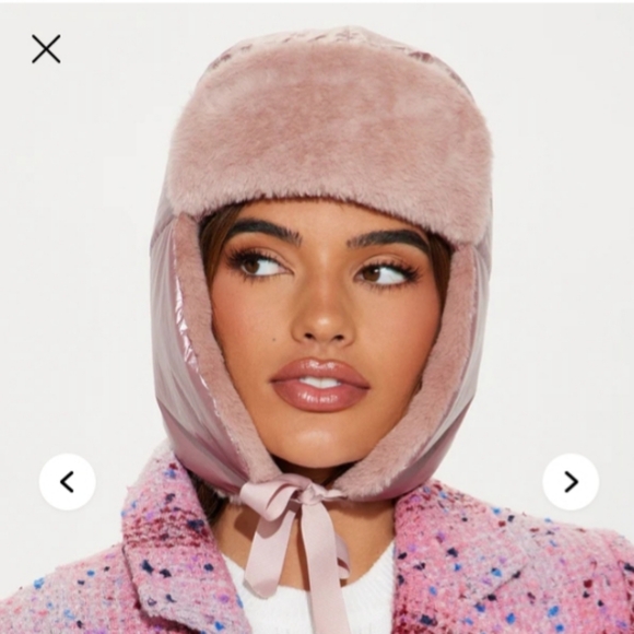 Fashion Nova Pink Faux Fur Trapper Hat - Picture 2 of 3